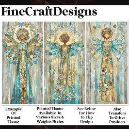 シャビーなシックなアフリカ系アメリカ人エンジェルAM3デコページ 薄葉紙