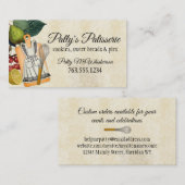 シャビーなシックなエプロンナイフひげシェフのケータリングカード 名刺 (正面/裏面)