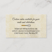 シャビーなシックなエプロンナイフひげシェフのケータリングカード 名刺 (裏面)