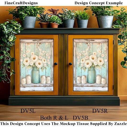 シャビーなシックなクリーム牡丹、アクアジュグDV5Bデコページ 薄葉紙