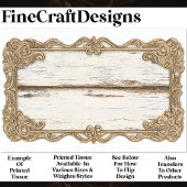 シャビーなシックな木材+金ゴールドスクロールフレームAN3 Decompage 薄葉紙