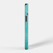 シャビーな木の背景wood, beach, background, blu iPhoneケース (右側面)