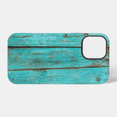 シャビーな木の背景wood, beach, background, blu iPhoneケース (裏面横)