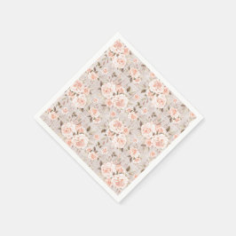 シャビーな木材とロマンチックなバラの shabby chic ウェディング スタンダードカクテルナプキン