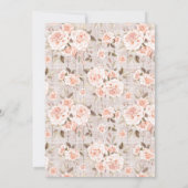 シャビーな木材とロマンチックなバラの shabby chic ウェディング 招待状 (裏面)