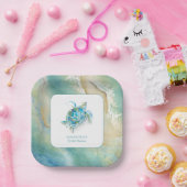 シャビーな海のウェディングシャワーのペーパープレート ペーパープレート (パーティー)