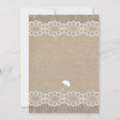 シャビーな Burlap & ヴィンテージ ラッセル ベビーシャワー 招待状 (裏面)