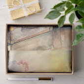 シャビーウォーター色のヴィンテージスーツケースの世界地図 薄葉紙 (ギフト)