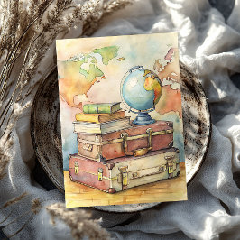 シャビーウォーター色のヴィンテージスーツケースの世界地図 薄葉紙