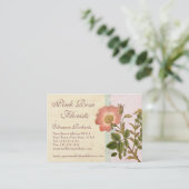 シャビーエレガンスヴィンテージシックなピンクドッグバラ 名刺 (スタンド正面)