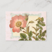 シャビーエレガンスヴィンテージシックなピンクドッグバラ 名刺 (裏面)