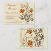 シャビーエレガンスヴィンテージポインシアナフラワーズ 名刺 (正面/裏面)