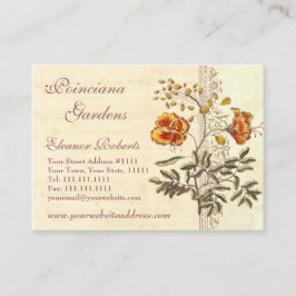 シャビーエレガンスヴィンテージポインシアナフラワーズ 名刺