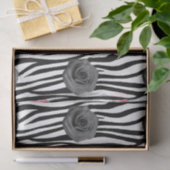 シャビーエレガントビーシックなピンクのバラとゼバのストライプ 薄葉紙 (ギフト)