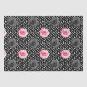 シャビーエレガントビーシックなピンクローズアンド水玉模様 薄葉紙 (正面)