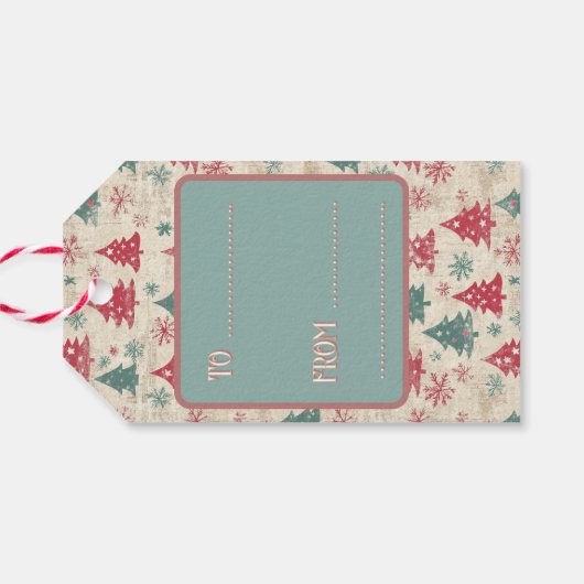 シャビーカスタムシックなヴィンテージクリスマスツリー ギフトタグ (裏面横)