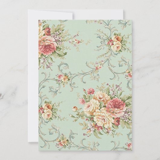 シャビーカントリー素朴シックフローラレースバーラップ 招待状 (裏面)