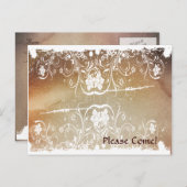 シャビーグランジシック招待状 インビテーションポストカード (正面/裏面)