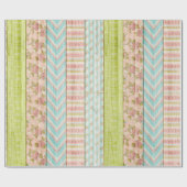 シャビーコテージシックバラズ素朴ウッドフローラ ラッピングペーパー (フラット)