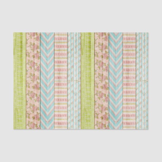 シャビーコテージシックバラフローラ素朴ウッド 薄葉紙 (正面)