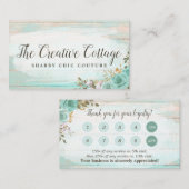 シャビーコテージシック素朴ウッドフローラロイヤリティ 名刺 (正面/裏面)