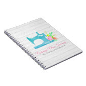 シャビーコテージシック裁縫マシンウ素朴ンド ノートブック (右側)