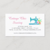 シャビーコテージシック裁縫マシンウ素朴ンド 名刺 (裏面)