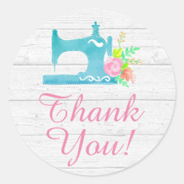シャビーコテージシック裁縫素朴ウッドサンキュー ラウンドシール
