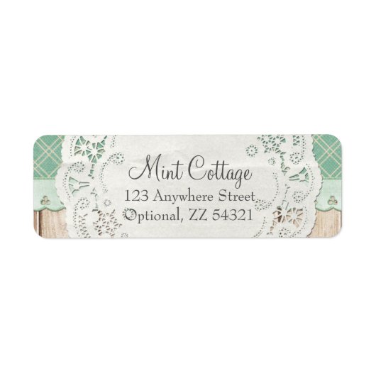 シャビーコテージシックdoilyカントリー差出人住所 ラベル (正面)