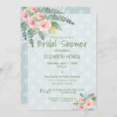 シャビーシエレガントックヴィンテージフローラブライダルシャワー 招待状 (正面/裏面)