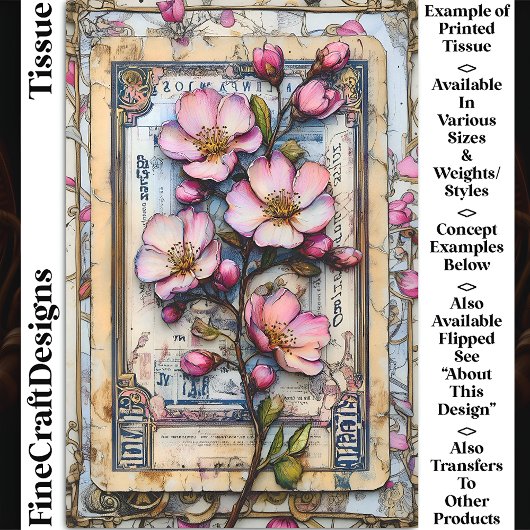 シャビーシックさくらんぼブロッサムDA2Lデコページ 薄葉紙