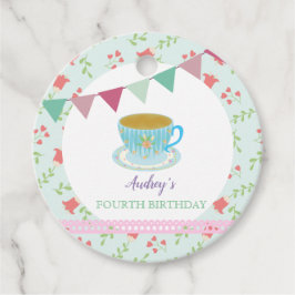 シャビーシックなアフタヌーンティーパーティー誕生日かわいい フェイバータグ