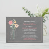 シャビーシックなウェディングシャワー | コーラル 招待状 (スタンド正面)