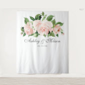 シャビーシックなウェディングバックドロップ フォトブース タペストリー (正面)