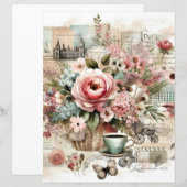 シャビーシックなコテージコア コラージュ スクラップブック ジャーナル (正面/裏面)