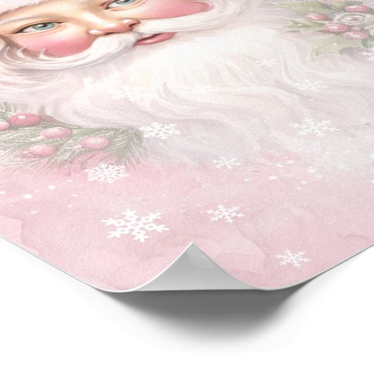 シャビーシックなサンタクロースのスクラップブック紙ポスター ポスター (角)