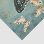シャビーシックなネイビーバタフライ&バラティッシュペーパー 薄葉紙 (詳細)