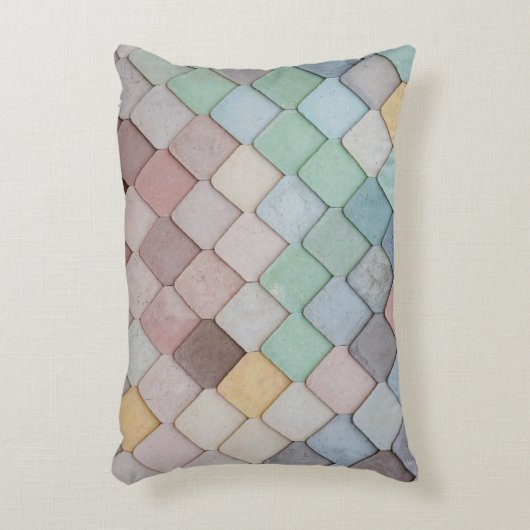 シャビーシックなパステルタイルズカフリンク アクセントクッション (正面(垂直))