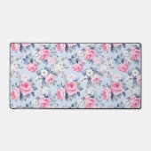 シャビーシックなパステルピンクローゼパターン デスクマット (正面)