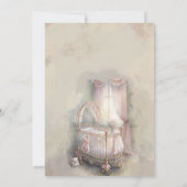 シャビーシックなピンクのベビーベッド　ベビーシャワー 招待状 (裏面)