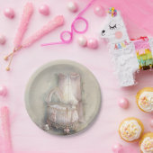 シャビーシックなピンクのベビーベッド ペーパープレート (パーティー)