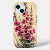 シャビーシックなピンクの野の花のデザイン入りカスタムアイテム Case-Mate iPhoneケース (裏面)