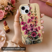 シャビーシックなピンクの野の花のデザイン入りカスタムアイテム Case-Mate iPhoneケース
