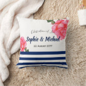 シャビーシックなピンクローズ水玉模様 クッション (ブランケット)