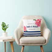 シャビーシックなピンクローズ水玉模様 クッション (椅子)