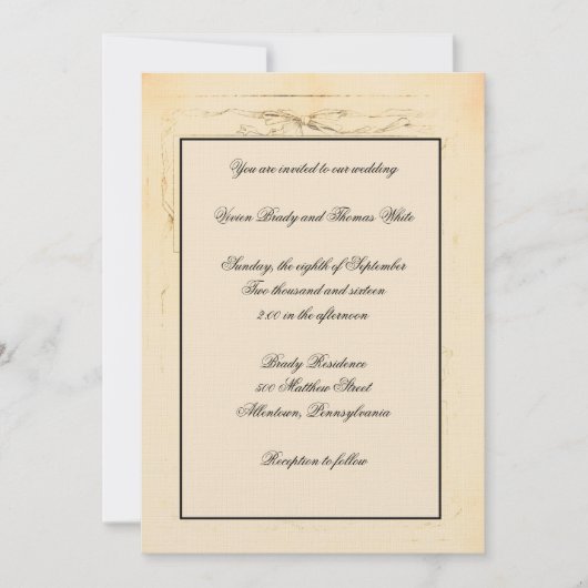 シャビーシックなボウウェディング招待状 招待状 (正面)