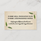 シャビーシックなボウルウィスハーブのスパイスシェフビズカード 名刺 (裏面)