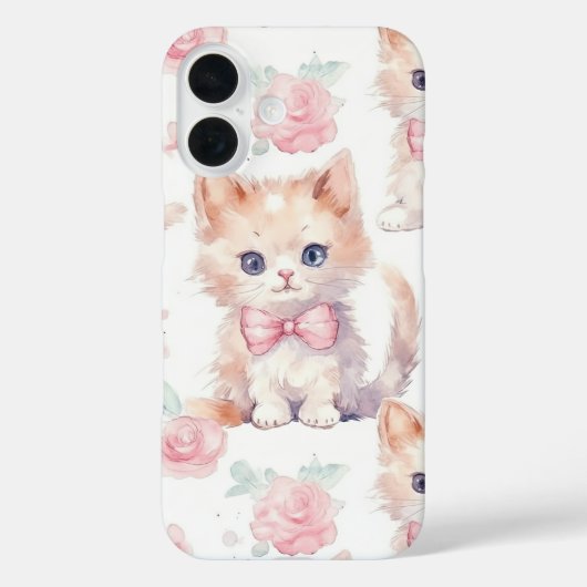 シャビーシックなロマンチックな子猫フローラ Case-Mate iPhoneケース (裏面)