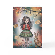 シャビーシックな女の子のグリーティングカード