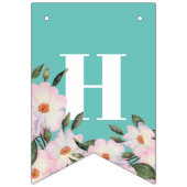 シャビーシックな水色ピンクローズバレリーナ バンティングフラッグ (第2の旗)